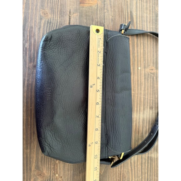 Fossil Black Leather Crossbody Bag Adjustable Strap Everyday  Purse Handbag - Picture 14 of 16
